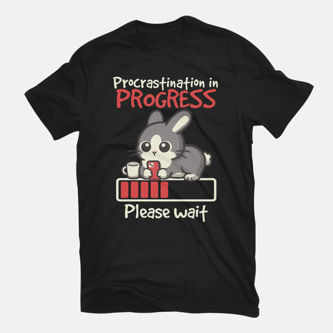 Bunny Procrastination In Progress-Womens-Fitted-Tee-NemiMakeit