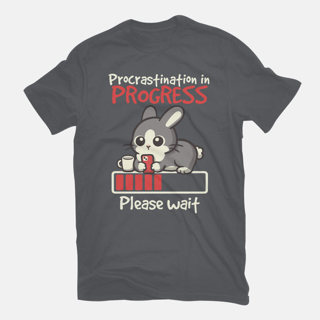 Bunny Procrastination In Progress-Unisex-Basic-Tee-NemiMakeit