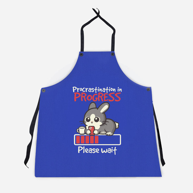 Bunny Procrastination In Progress-Unisex-Kitchen-Apron-NemiMakeit