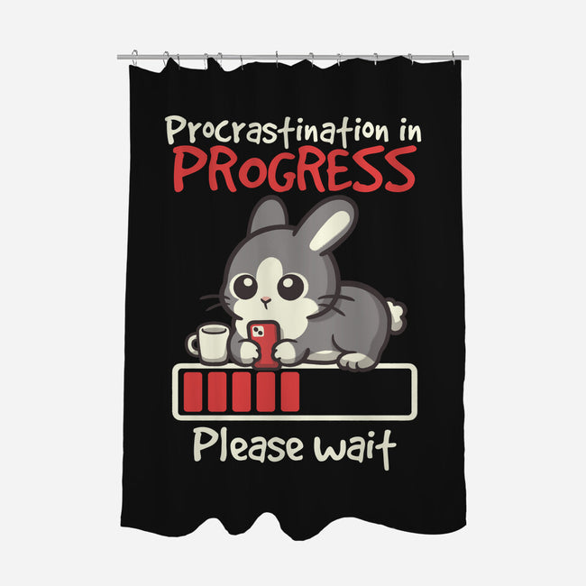 Bunny Procrastination In Progress-None-Polyester-Shower Curtain-NemiMakeit