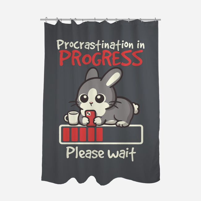 Bunny Procrastination In Progress-None-Polyester-Shower Curtain-NemiMakeit