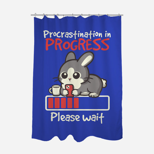 Bunny Procrastination In Progress-None-Polyester-Shower Curtain-NemiMakeit