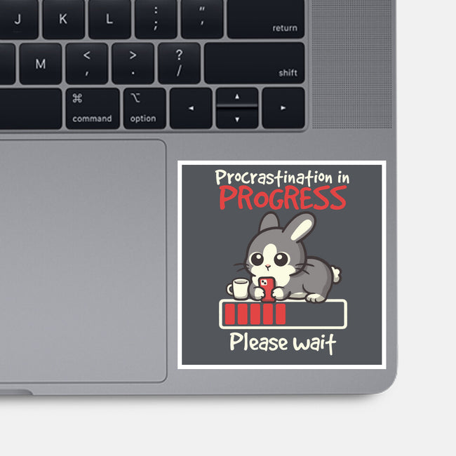 Bunny Procrastination In Progress-None-Glossy-Sticker-NemiMakeit