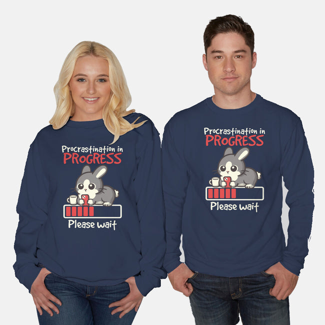 Bunny Procrastination In Progress-Unisex-Crew Neck-Sweatshirt-NemiMakeit