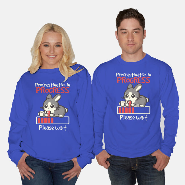 Bunny Procrastination In Progress-Unisex-Crew Neck-Sweatshirt-NemiMakeit