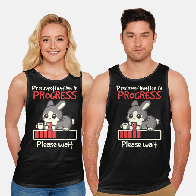 Bunny Procrastination In Progress-Unisex-Basic-Tank-NemiMakeit