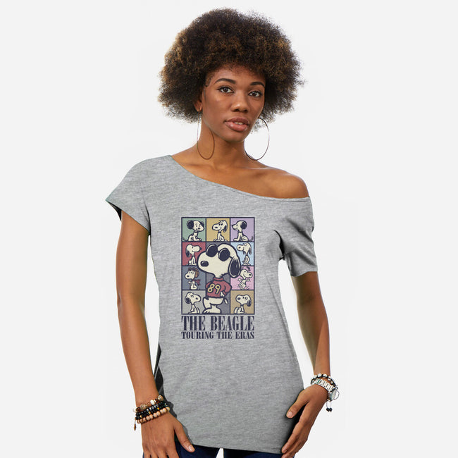 Eras Of The Beagle-Womens-Off Shoulder-Tee-kg07