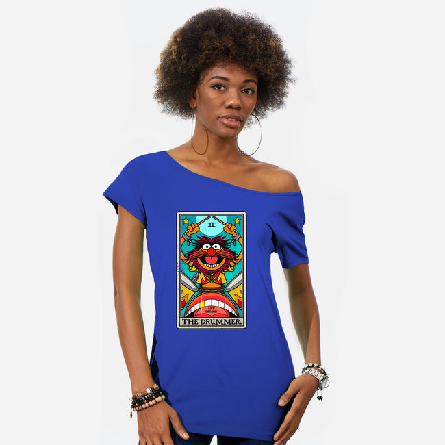 The Drummer-Womens-Off Shoulder-Tee-drbutler