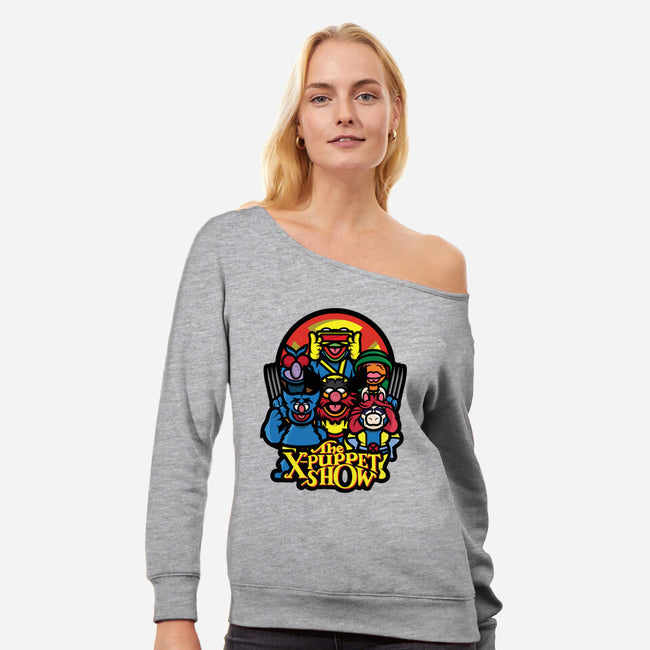 The X-Puppet Show-Womens-Off Shoulder-Sweatshirt-jrberger