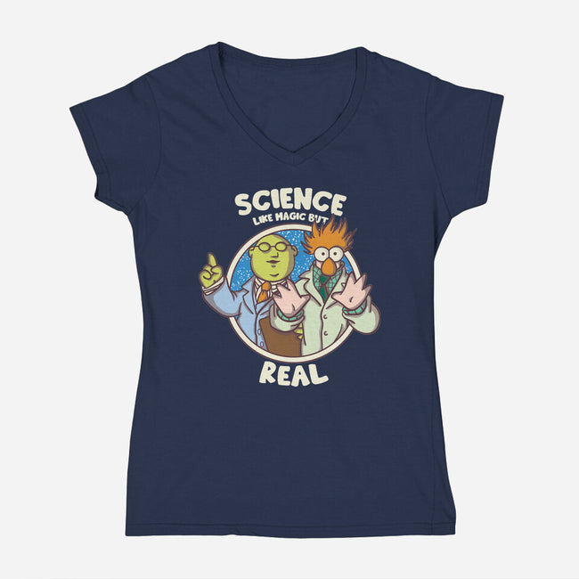 Science Like Magic-Womens-V-Neck-Tee-turborat14