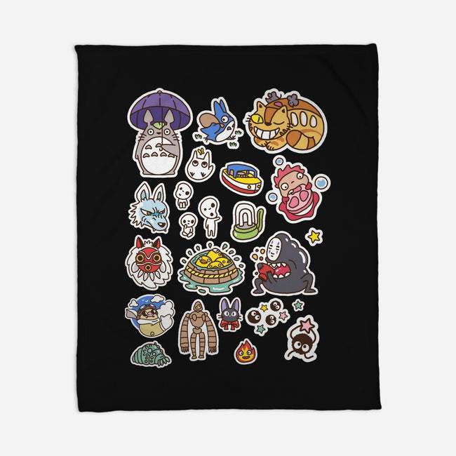 Ghibli Cuties-None-Fleece-Blanket-demonigote