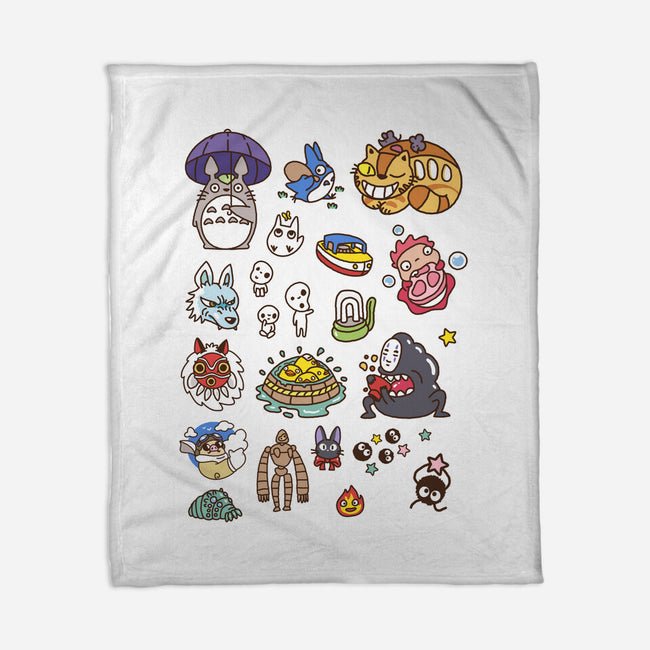 Ghibli Cuties-None-Fleece-Blanket-demonigote