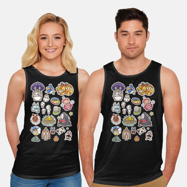 Ghibli Cuties-Unisex-Basic-Tank-demonigote