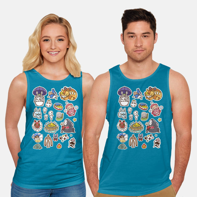 Ghibli Cuties-Unisex-Basic-Tank-demonigote