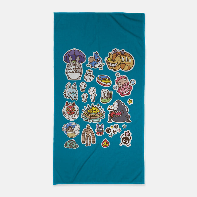 Ghibli Cuties-None-Beach-Towel-demonigote