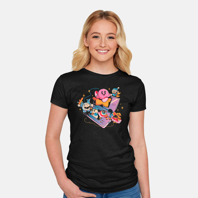 Pink Blob Game-Womens-Fitted-Tee-Arigatees