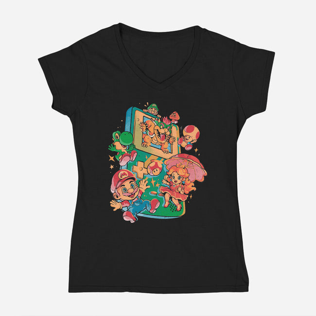 Plumber Game-Womens-V-Neck-Tee-Arigatees