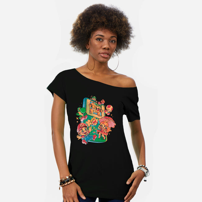 Plumber Game-Womens-Off Shoulder-Tee-Arigatees