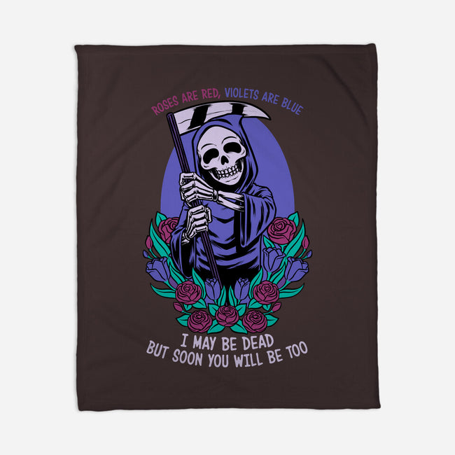 Death Flowers Poem-None-Fleece-Blanket-Studio Mootant