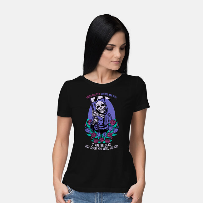 Death Flowers Poem-Womens-Basic-Tee-Studio Mootant