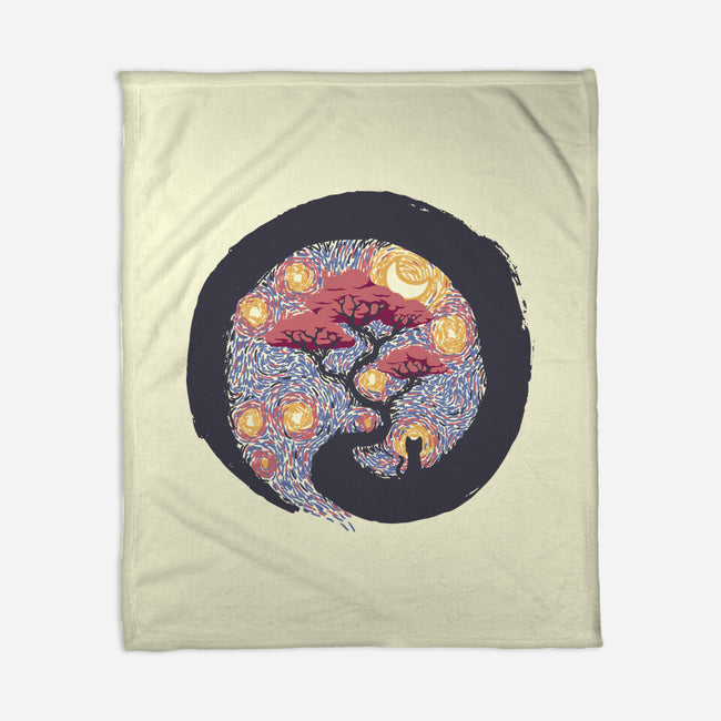 Sumie Starry Night Cat-None-Fleece-Blanket-tobefonseca