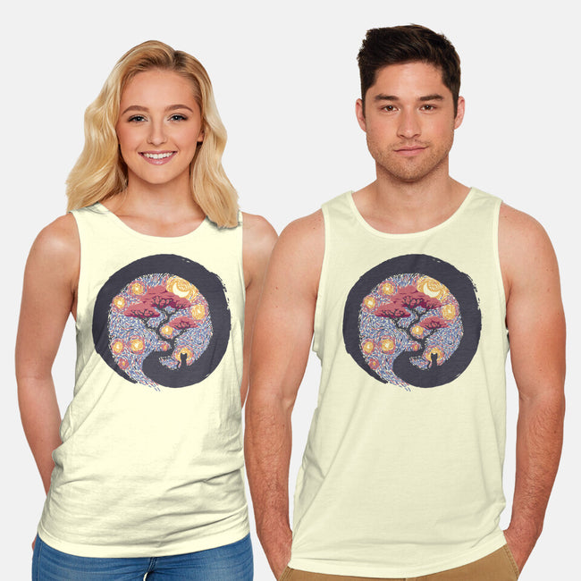 Sumie Starry Night Cat-Unisex-Basic-Tank-tobefonseca