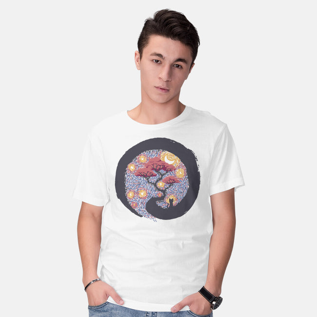 Sumie Starry Night Cat-Mens-Basic-Tee-tobefonseca