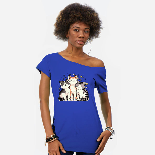 Purrfect Trio-Womens-Off Shoulder-Tee-fanfreak1