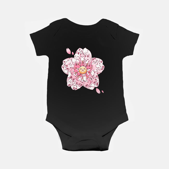 Sakura Foxes-Baby-Basic-Onesie-Vallina84