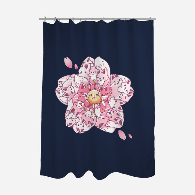 Sakura Foxes-None-Polyester-Shower Curtain-Vallina84