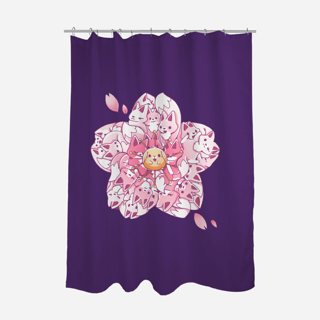 Sakura Foxes-None-Polyester-Shower Curtain-Vallina84