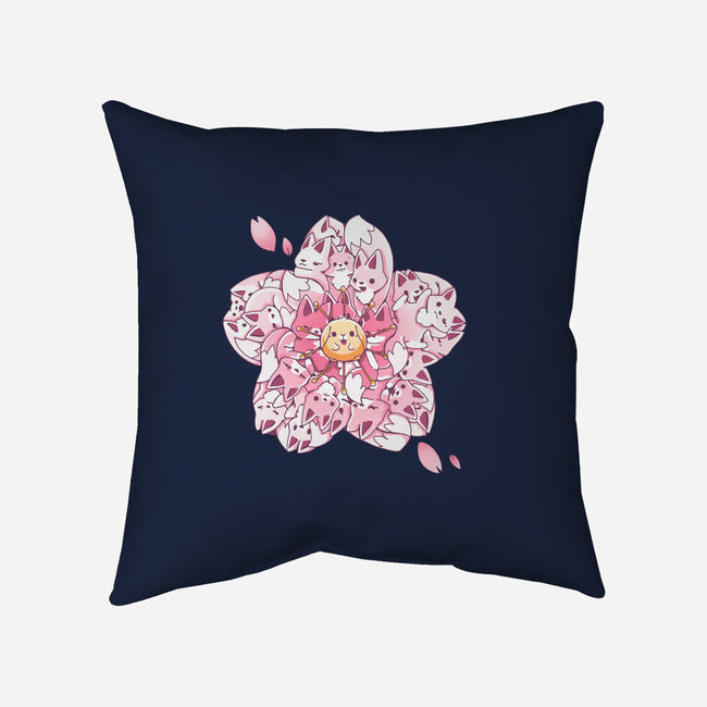 Sakura Foxes-None-Removable Cover-Throw Pillow-Vallina84