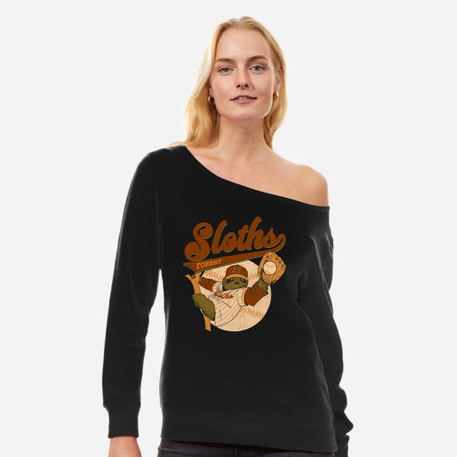 Go Sloths-Womens-Off Shoulder-Sweatshirt-Hafaell