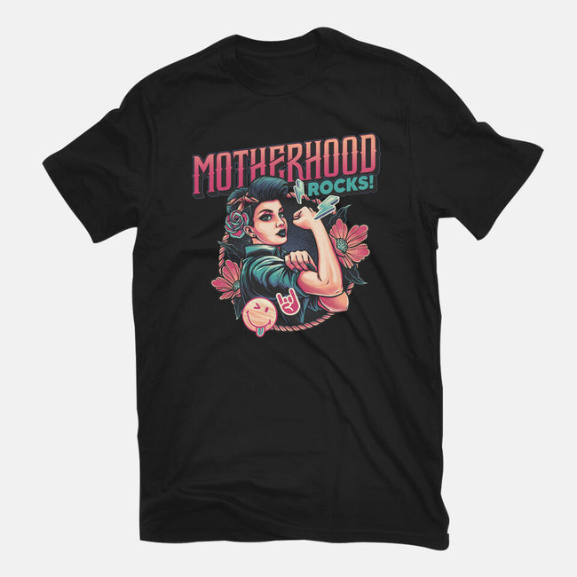 Motherhood Rocks-Unisex-Basic-Tee-momma_gorilla