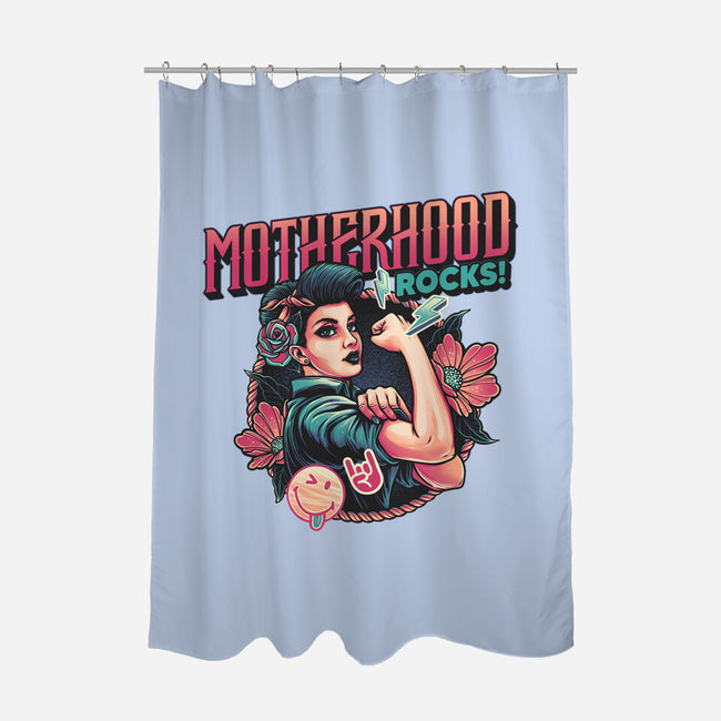 Motherhood Rocks-None-Polyester-Shower Curtain-momma_gorilla