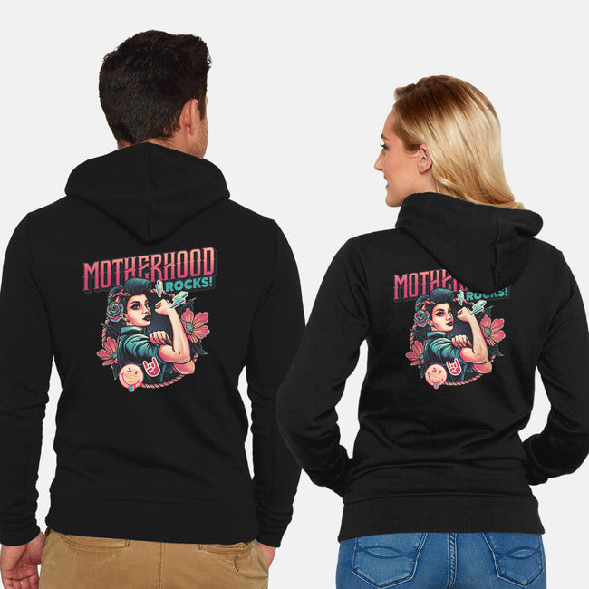 Motherhood Rocks-Unisex-Zip-Up-Sweatshirt-momma_gorilla