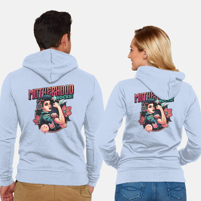 Motherhood Rocks-Unisex-Zip-Up-Sweatshirt-momma_gorilla