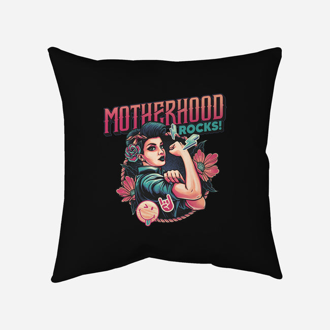 Motherhood Rocks-None-Removable Cover-Throw Pillow-momma_gorilla