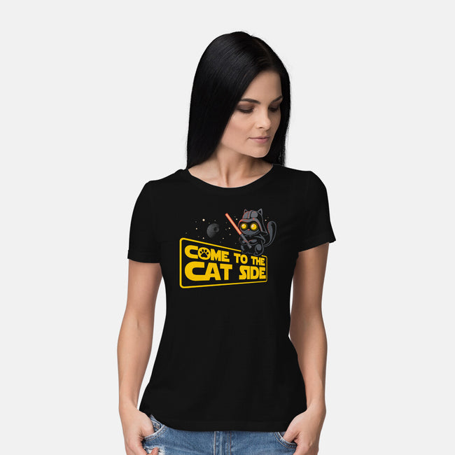 Come To The Cat Side-Womens-Basic-Tee-erion_designs