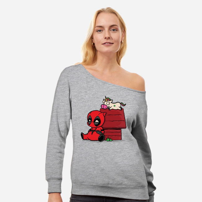 Pool's House-Womens-Off Shoulder-Sweatshirt-turborat14