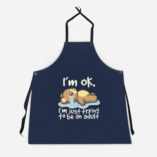 Trying To Be An Adult-Unisex-Kitchen-Apron-NemiMakeit