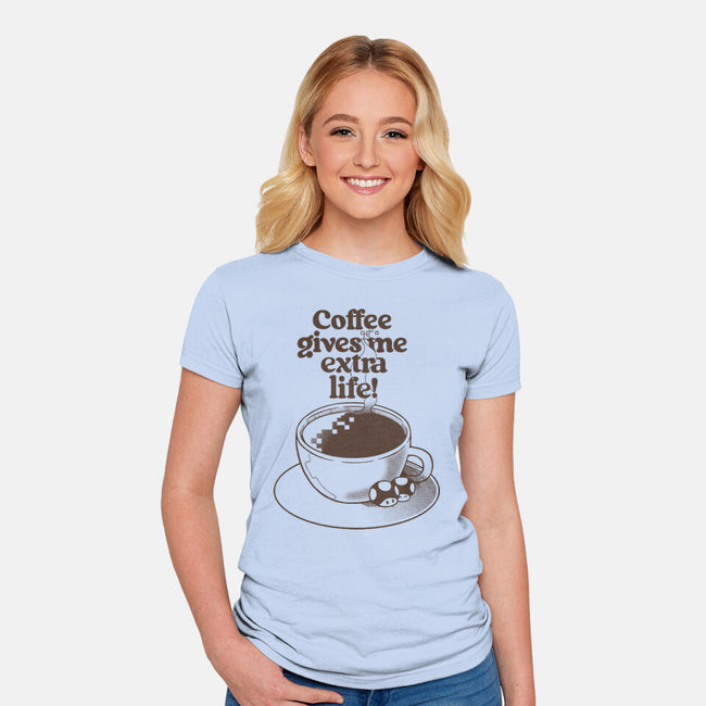 Extra Life Coffee-Womens-Fitted-Tee-tobefonseca