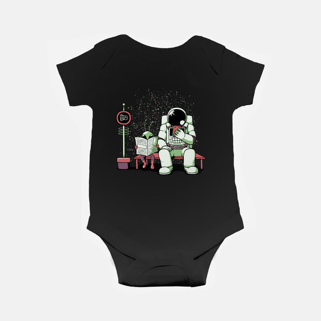 Bus Stop In Space-Baby-Basic-Onesie-tobefonseca