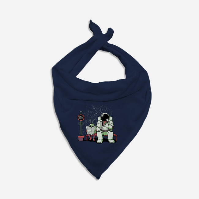 Bus Stop In Space-Dog-Bandana-Pet Collar-tobefonseca