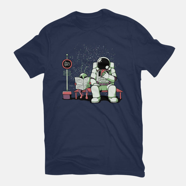 Bus Stop In Space-Mens-Heavyweight-Tee-tobefonseca