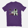 Bus Stop In Space-Womens-Basic-Tee-tobefonseca