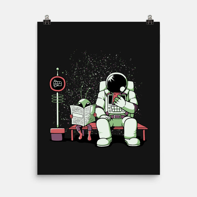 Bus Stop In Space-None-Matte-Poster-tobefonseca