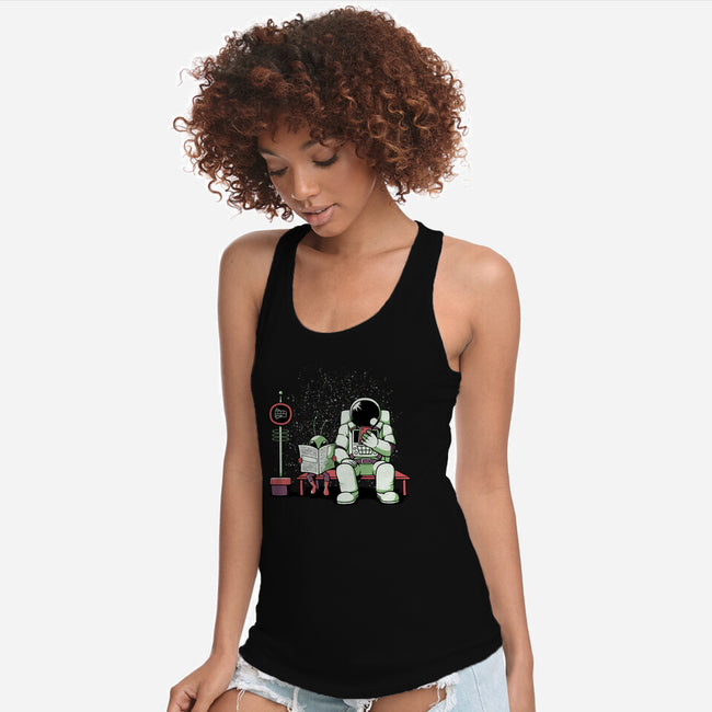 Bus Stop In Space-Womens-Racerback-Tank-tobefonseca