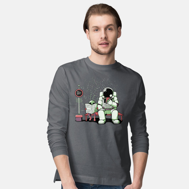 Bus Stop In Space-Mens-Long Sleeved-Tee-tobefonseca