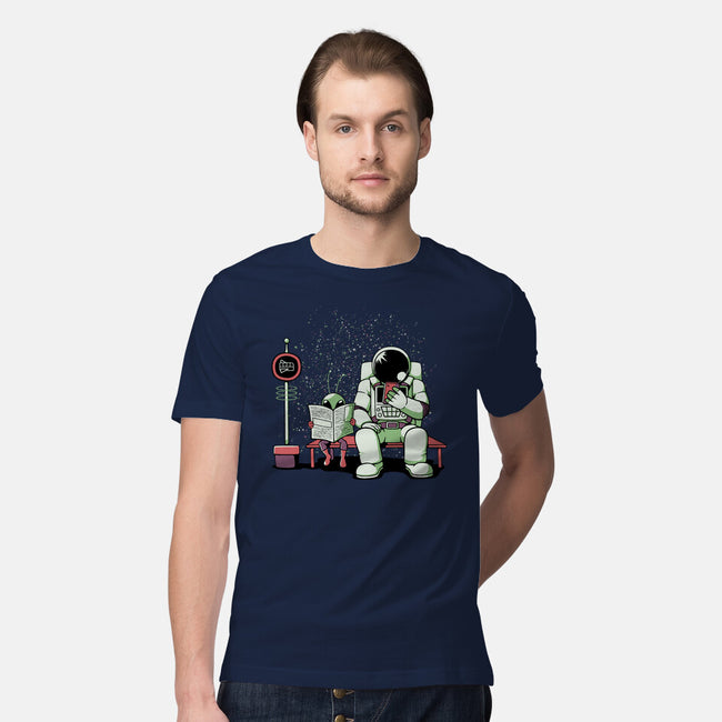 Bus Stop In Space-Mens-Premium-Tee-tobefonseca